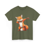 Dabbing Fox Animal Fox Lover T-Shirt - Military Green