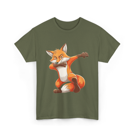 Dabbing Fox Animal Fox Lover T-Shirt - Military Green