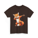 Dabbing Fox Animal Fox Lover T-Shirt - Dark Chocolate