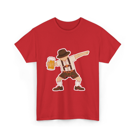 Dabbing German Man Oktoberfest Beer T-Shirt - Red