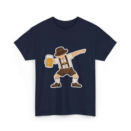 Dabbing German Man Oktoberfest Beer T-Shirt - Navy