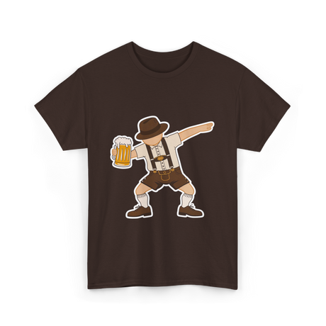 Dabbing German Man Oktoberfest Beer T-Shirt - Dark Chocolate