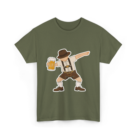 Dabbing German Man Oktoberfest Beer T-Shirt - Military Green