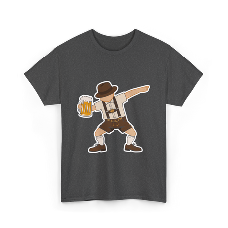 Dabbing German Man Oktoberfest Beer T-Shirt - Dark Heather