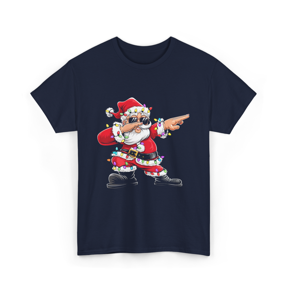 Dabbing Santa Claus Christmas Santa T-Shirt - Navy