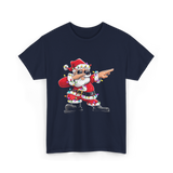 Dabbing Santa Claus Christmas Santa T-Shirt - Navy