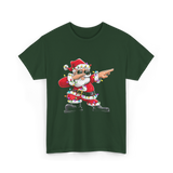 Dabbing Santa Claus Christmas Santa T-Shirt - Forest Green