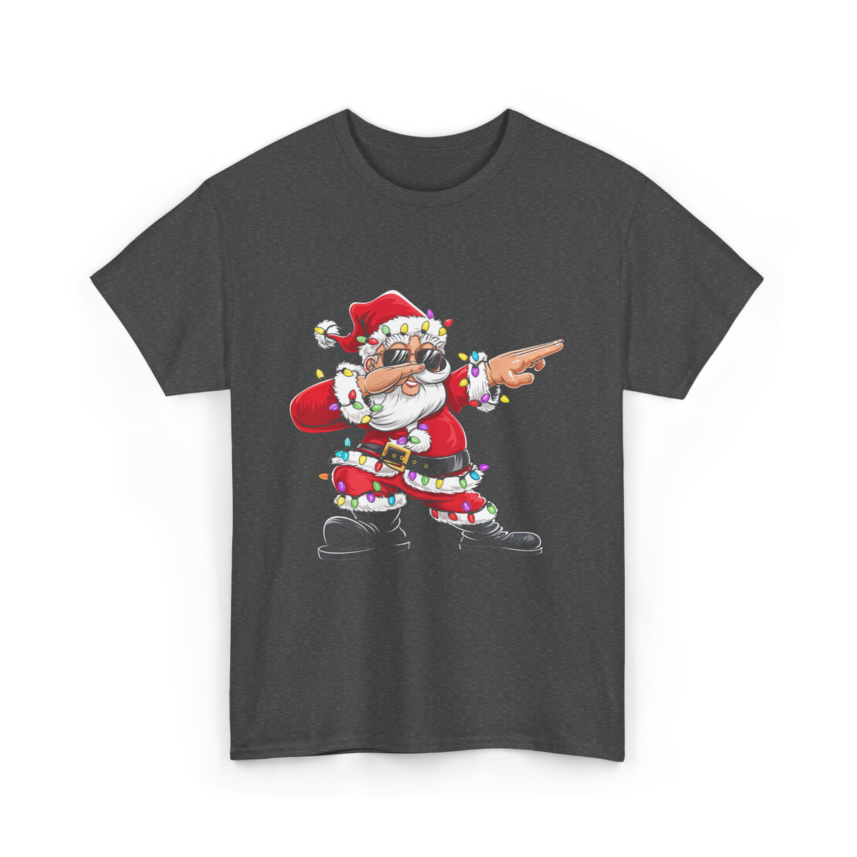 Dabbing Santa Claus Christmas Santa T-Shirt - Dark Heather