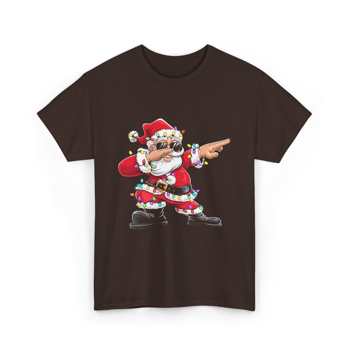 Dabbing Santa Claus Christmas Santa T-Shirt - Dark Chocolate