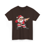 Dabbing Santa Claus Christmas Santa T-Shirt - Dark Chocolate