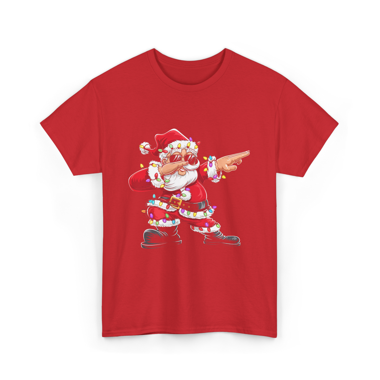 Dabbing Santa Claus Christmas Santa T-Shirt - Red