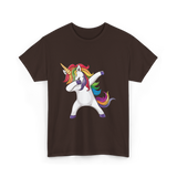 Dabbing Unicorn T-Shirt - Dark Chocolate