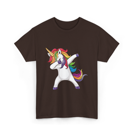 Dabbing Unicorn T-Shirt - Dark Chocolate