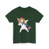 Dabbing Unicorn T-Shirt - Forest Green