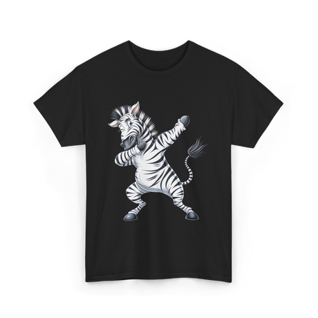 Dabbing Zebra Animal Lover T-Shirt - Black