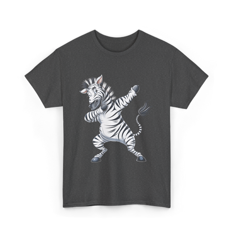 Dabbing Zebra Animal Lover T-Shirt - Dark Heather