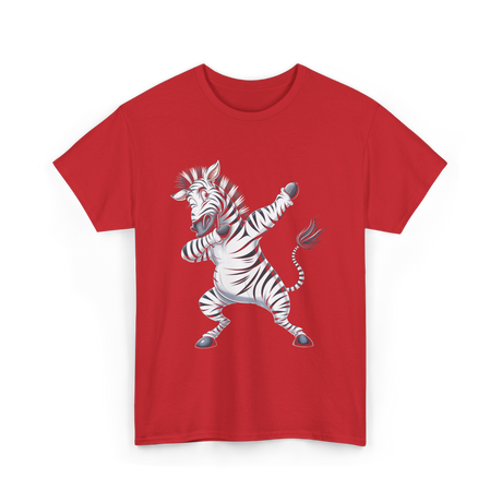 Dabbing Zebra Animal Lover T-Shirt - Red