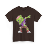 Dabbing Zombie Costume Halloween T-Shirt - Dark Chocolate