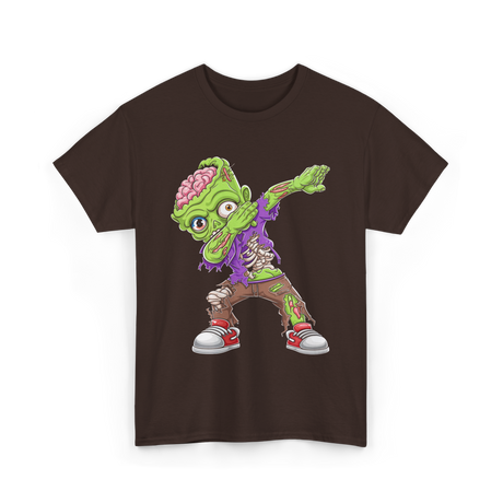 Dabbing Zombie Costume Halloween T-Shirt - Dark Chocolate