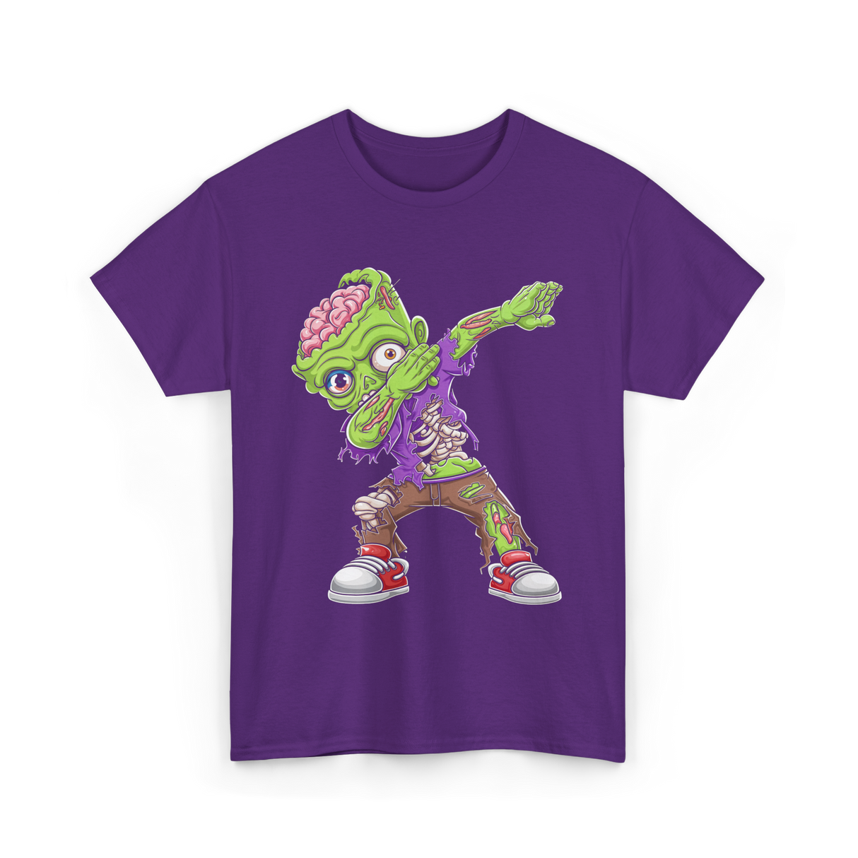 Dabbing Zombie Costume Halloween T-Shirt - Purple