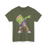 Dabbing Zombie Costume Halloween T-Shirt - Military Green