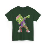 Dabbing Zombie Costume Halloween T-Shirt - Forest Green