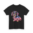 Dachshund Dog American Flag T-Shirt - Black