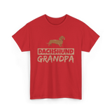 Dachshund Grandpa Dog Owner T-Shirt - Red