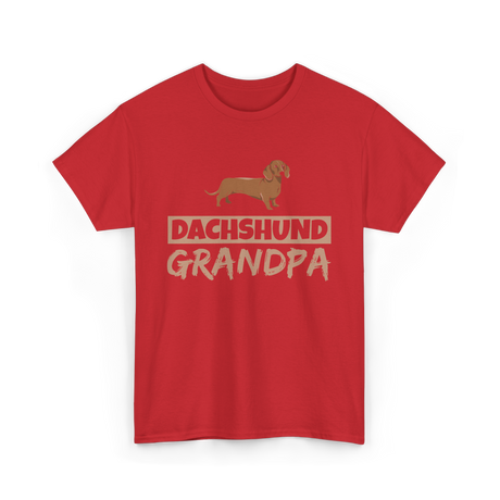 Dachshund Grandpa Dog Owner T-Shirt - Red