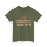 Dachshund Grandpa Dog Owner T-Shirt - Military Green