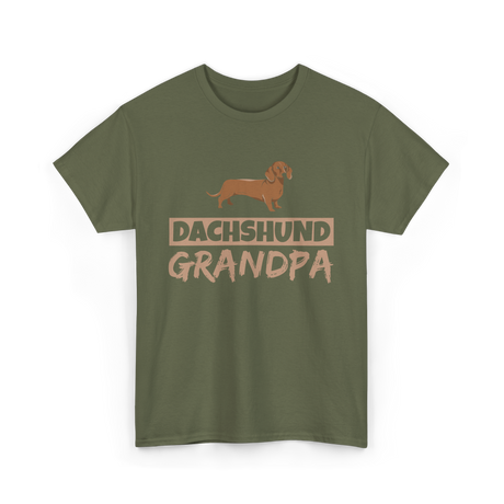 Dachshund Grandpa Dog Owner T-Shirt - Military Green