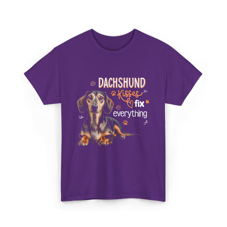 Dachshund Kisses Dog T-Shirt - Purple