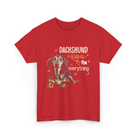 Dachshund Kisses Dog T-Shirt - Red