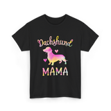 Dachshund Mama Colorful Dog T-Shirt - Black