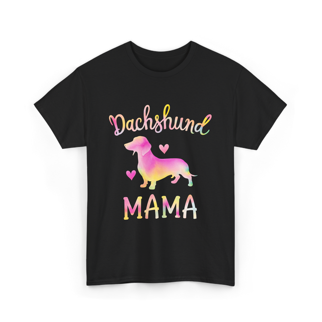 Dachshund Mama Colorful Dog T-Shirt - Black