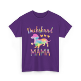 Dachshund Mama Colorful Dog T-Shirt - Purple