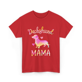 Dachshund Mama Colorful Dog T-Shirt - Red