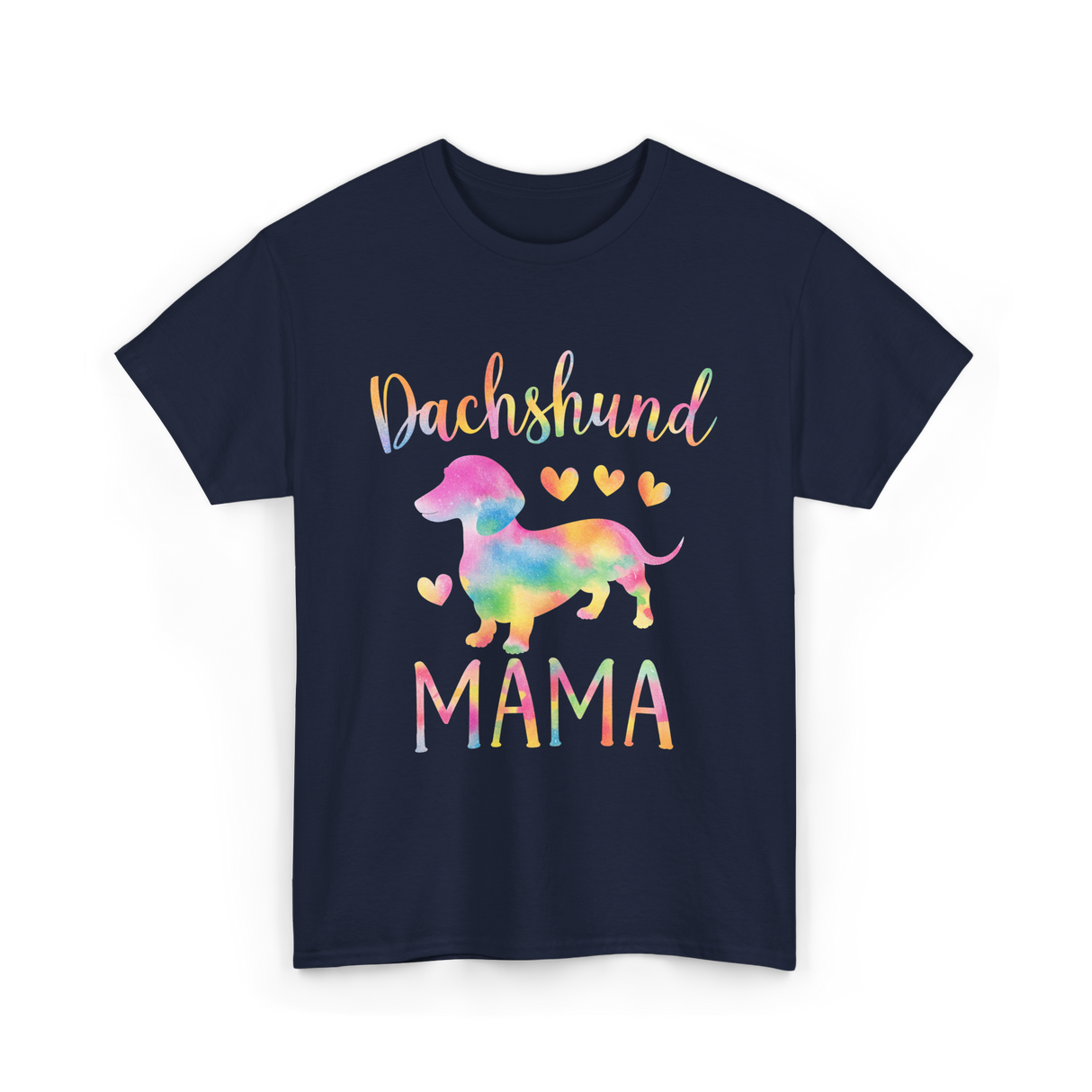 Dachshund Mama Colorful Dog T-Shirt - Navy