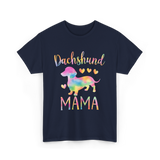 Dachshund Mama Colorful Dog T-Shirt - Navy