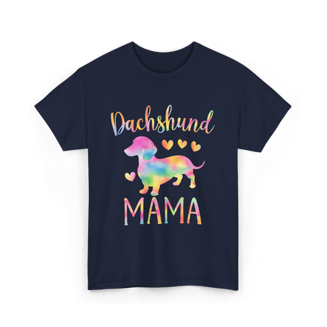 Dachshund Mama Colorful Dog T-Shirt - Navy