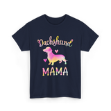 Dachshund Mama Colorful Dog T-Shirt - Navy