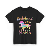 Dachshund Mama Colorful Dog T-Shirt - Black