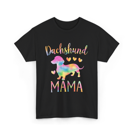 Dachshund Mama Colorful Dog T-Shirt - Black