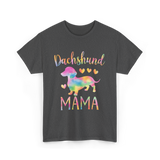 Dachshund Mama Colorful Dog T-Shirt - Dark Heather