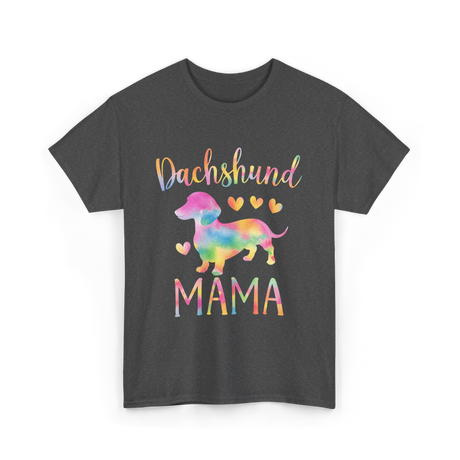 Dachshund Mama Colorful Dog T-Shirt - Dark Heather