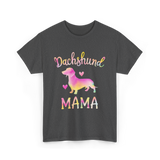 Dachshund Mama Colorful Dog T-Shirt - Dark Heather