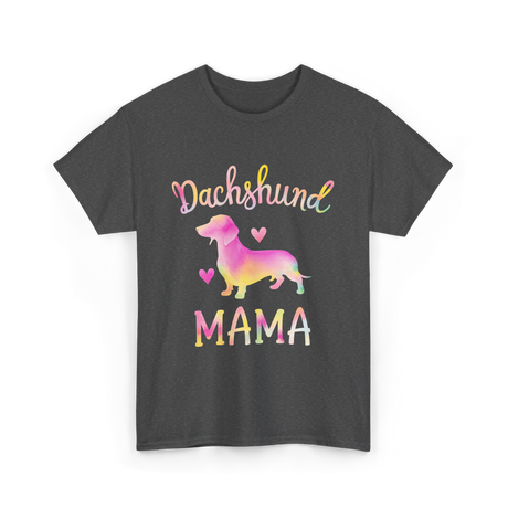 Dachshund Mama Colorful Dog T-Shirt - Dark Heather