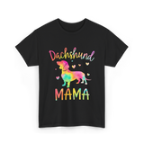 Dachshund Mama Colorful Doxie T-Shirt - Black