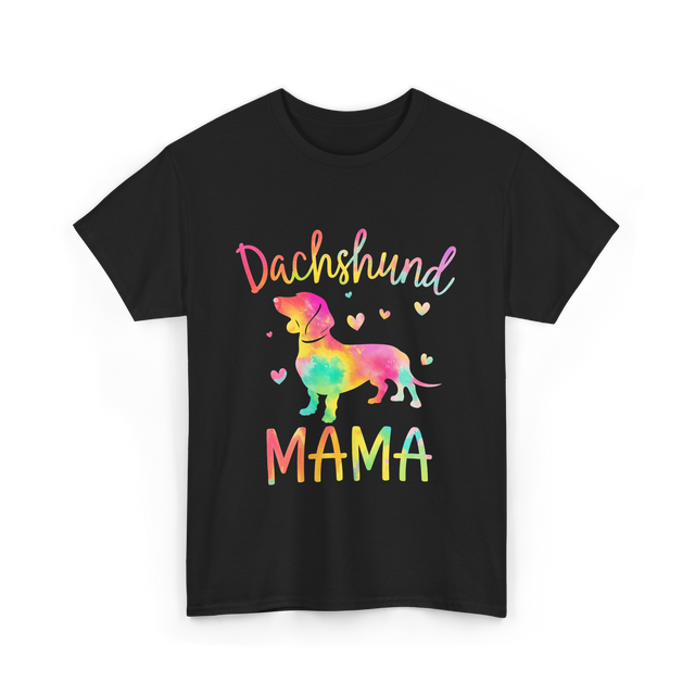 Dachshund Mama Colorful Doxie T-Shirt - Black