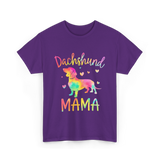 Dachshund Mama Colorful Doxie T-Shirt - Purple